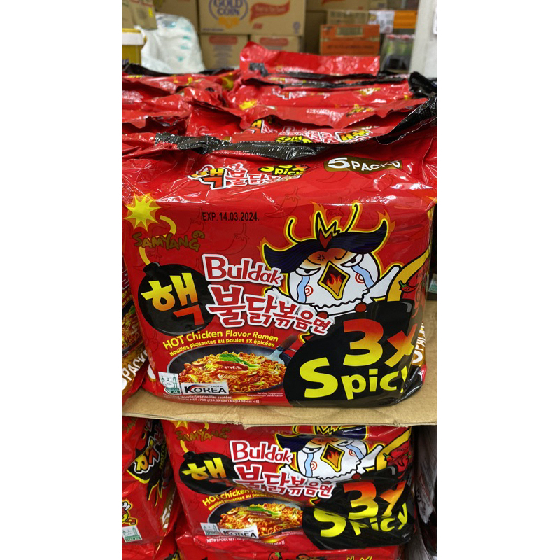 

samyang buldak 3x spicy / ramen / chacharoni blackbean sauce ramen / 2x spicy buldak / quattro cheese / cream carbonara / buldak carbonara / yakisoba isi 5 packs 700gr