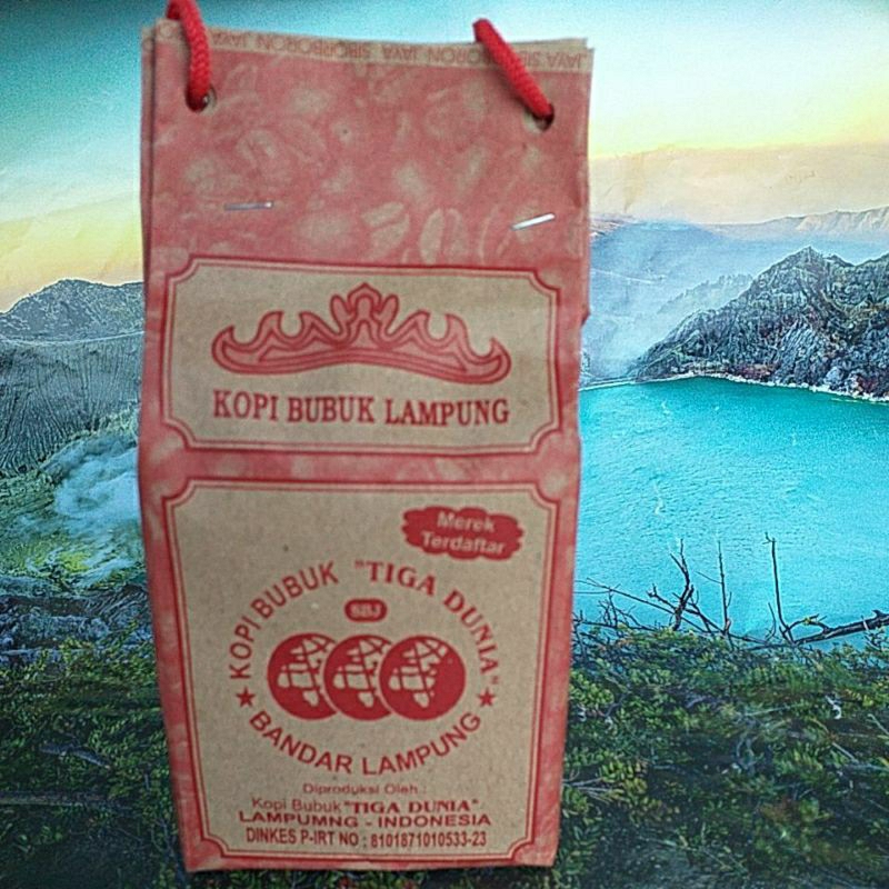 

kopi bubuk tiga dunia bandar lampung 400gr,kopi bubuk halus TIGA bola dunia