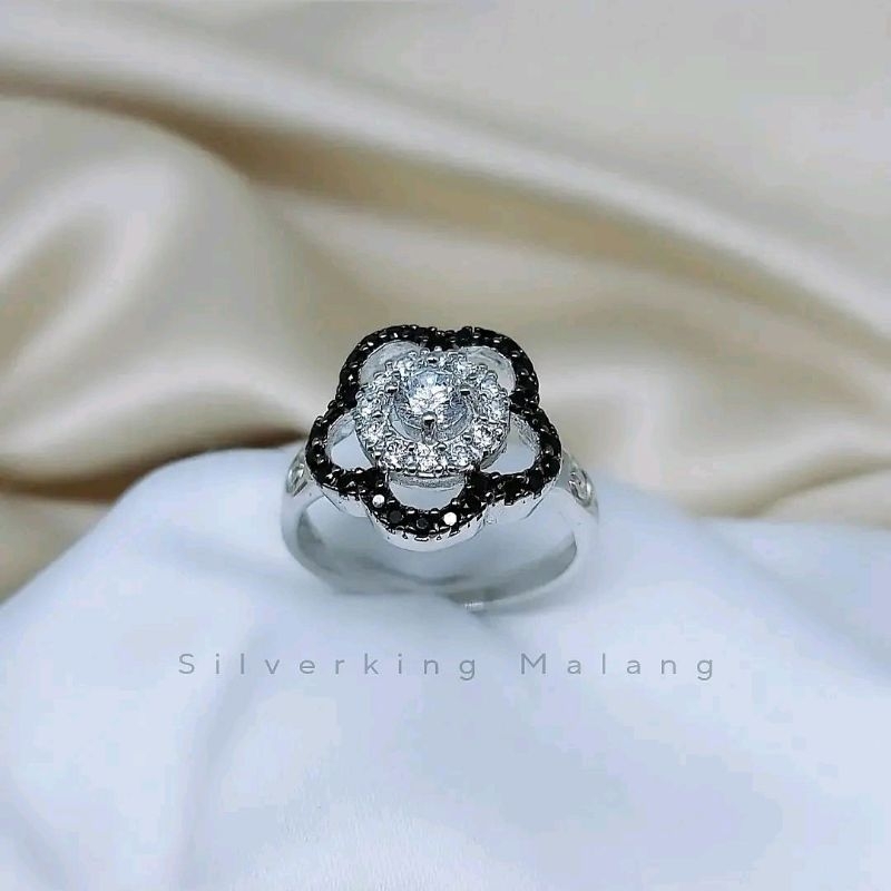 Fashion Flower Ring Silver 925