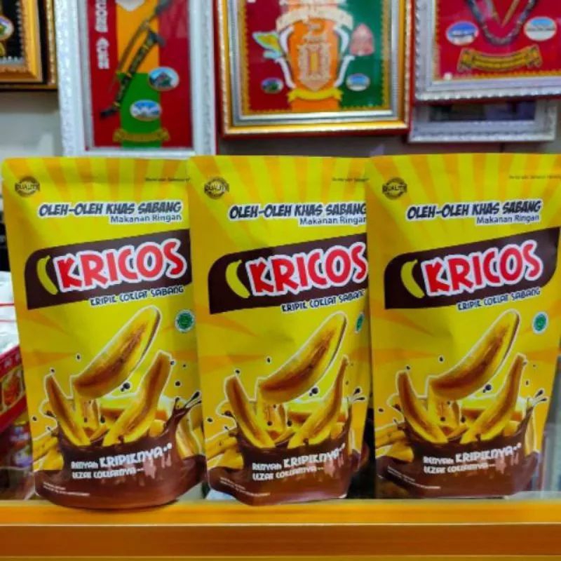 

keripik pisang coklat khas sabang kricos/Cemilan oleh oleh khas aceh sabang