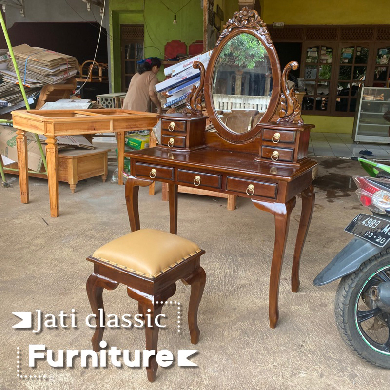 Meja rias tolet kartini kayu jati, meja rias klasik, meja rias antik,