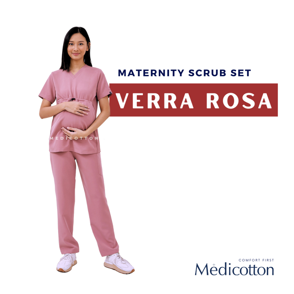 MEDICOTTON - SCRUB Baju OK MATERNITY - Baju Medis Jaga Hamil LENGAN PANJANG - Vera Rosa | BLUSH