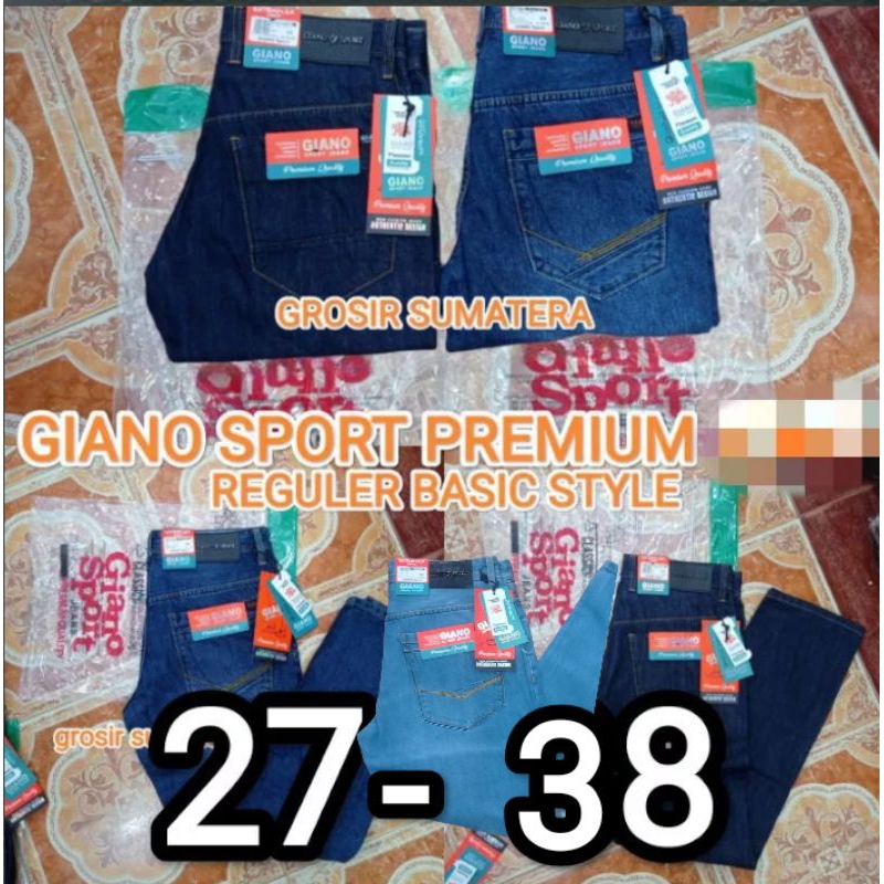 CELANA PANJANG  PRIA LAKI LAKI COWOK GIANO SPORT JEANS PREMIUM BASIC / CELANA PANJANG GIANO BIRU MUD