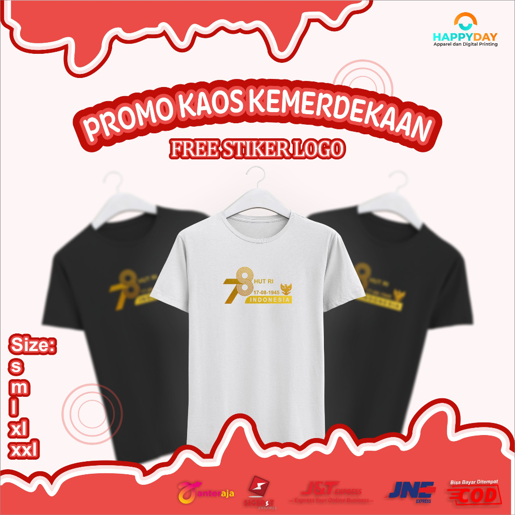 Kaos Atasan HUT RI 78 Kaos Kemerdekaan Indonesia Kaos Indonesia Raya Kaos Dirgahayu RI Kao HUT RI Ka