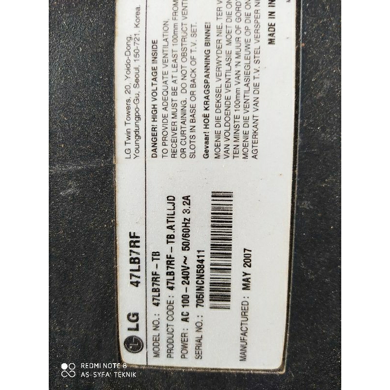 t con tv lcd lg 47lb7rf