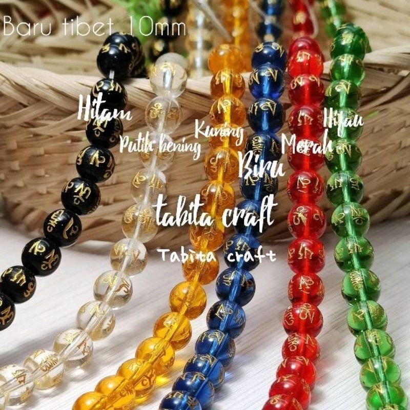 Batu agate mantra beads bahan gelang batu | batu tibet