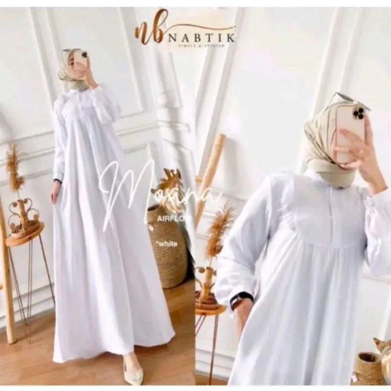 [ NEW ] Gamis Wanita Muslim Bahan Crinkle Airflow Premium / Gamis Dress Moana Busui / Model Terbaru 2023