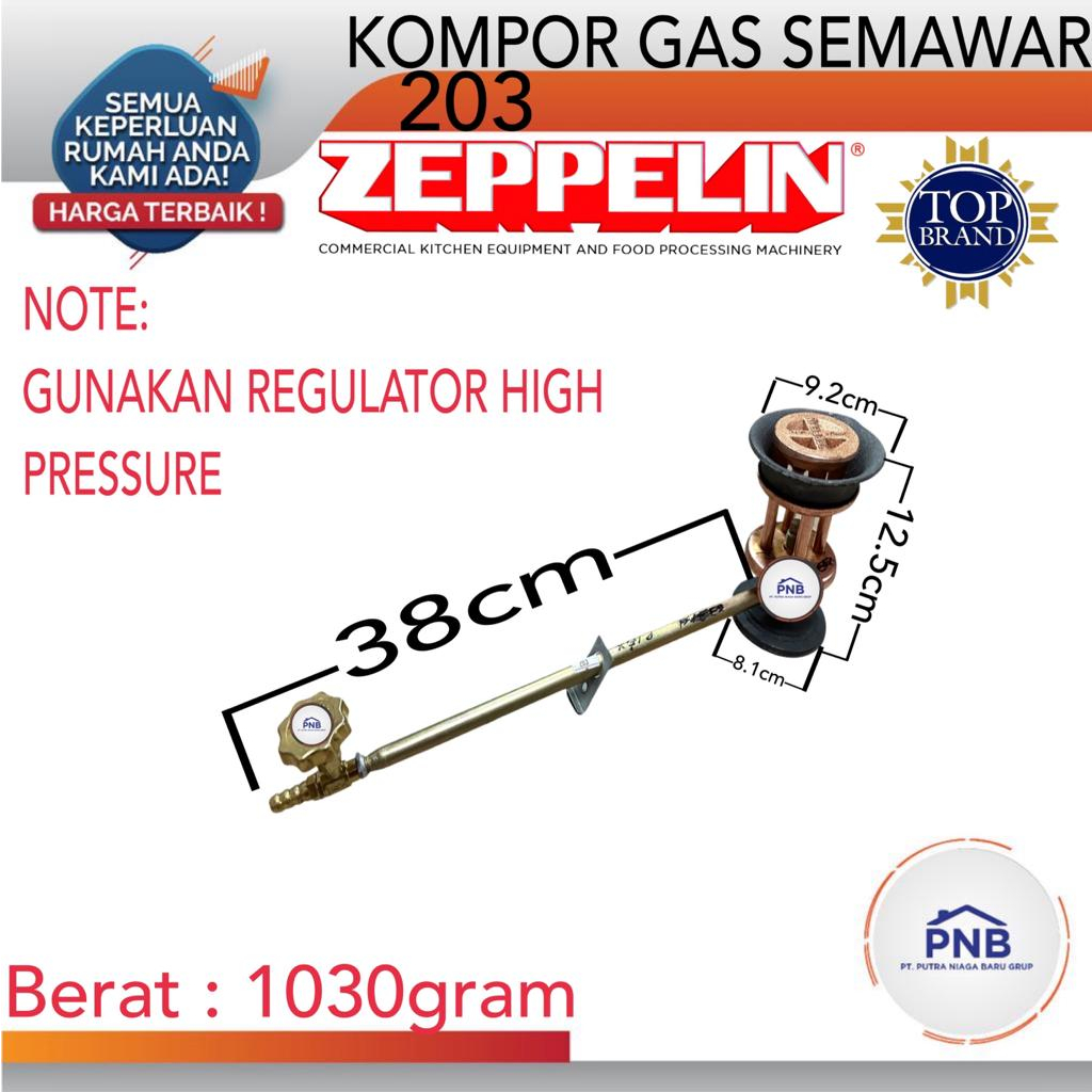Kepala Kompor Semawar Gas Zeppelin 203