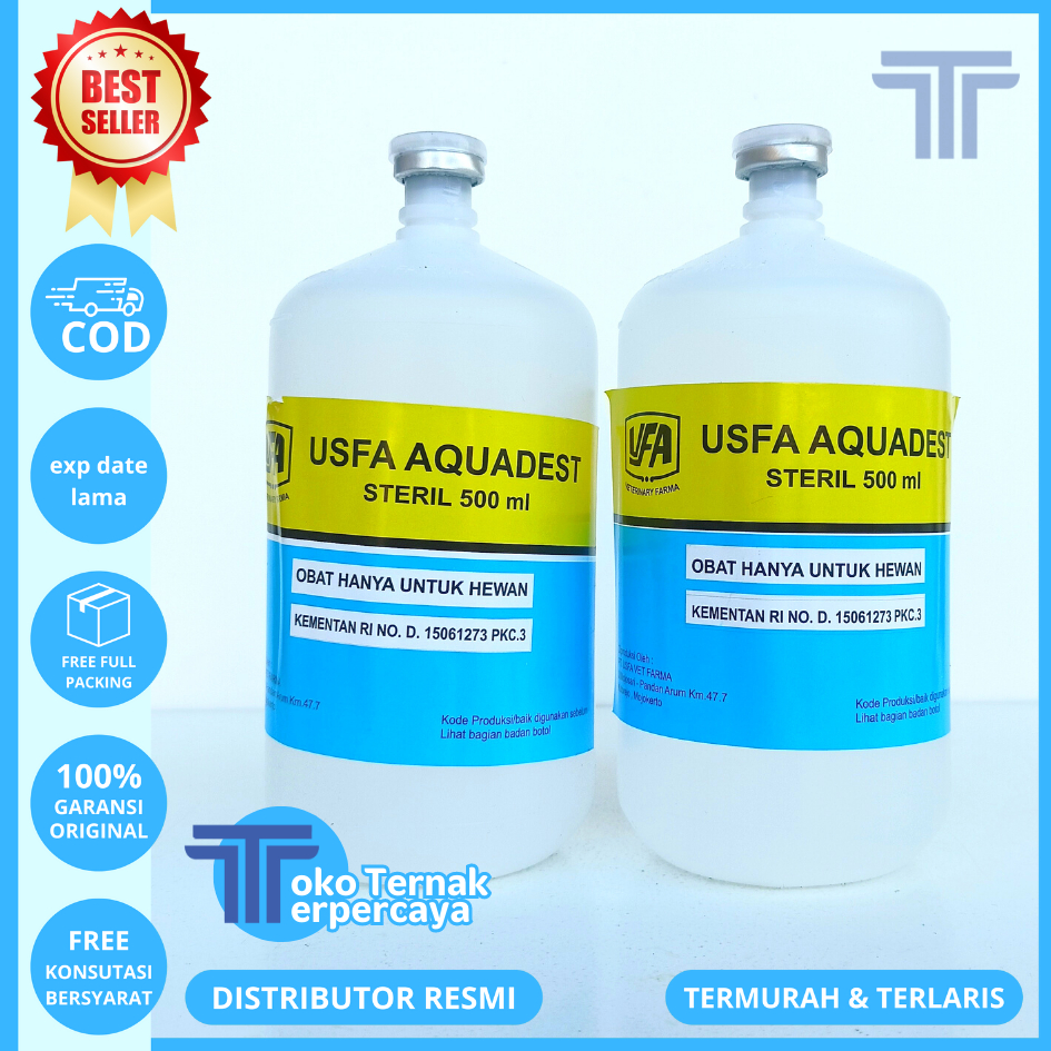 USFA AQUADEST 500ml - Aquades Air Steril