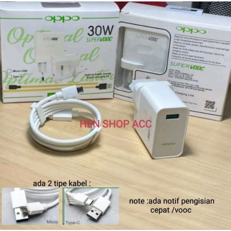 CHARGER OPPO SUPER VOOC FAST CHARGING 30 WATT