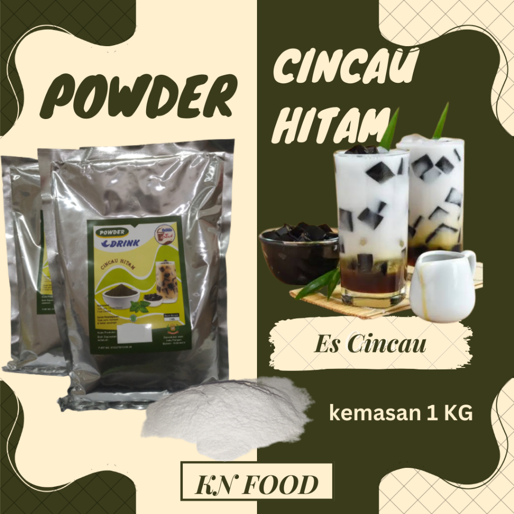 

Powder Cincau Hitam PREMIUM Grass Jelly kemasan 1kg Bubuk Cincau Hitam Grass Jelly