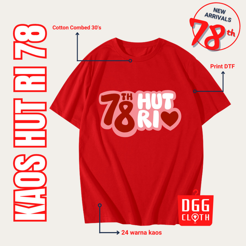 Kaos HUT RI Kemerdekaan 78, Baju HUT RI Kemerdekan 78 Type 12