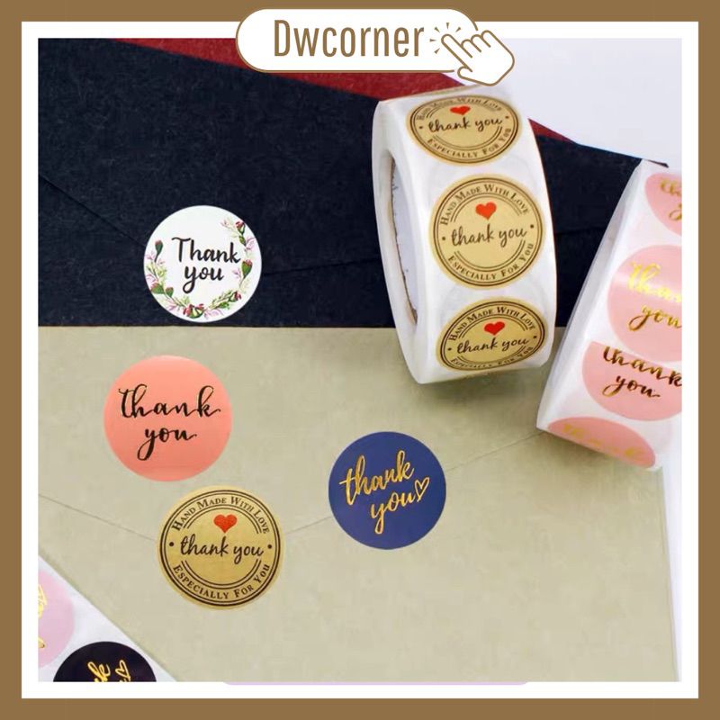 

[ DWCORNER ] Sticker Label Thankyou Isi 500pcs Sticker Ucapan Sticker Online Shop