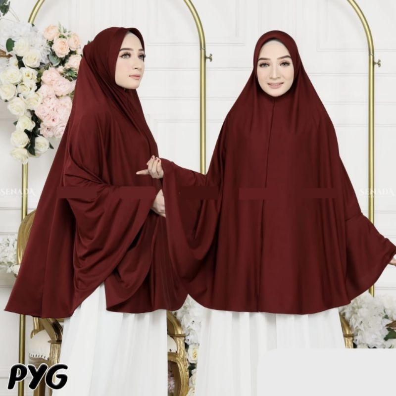 Jilbab Jersey Premium Ped Jumbo Polos  | Hijab Mukena | Bergo Instan Syar'i Putih Umroh Kode SENADA 