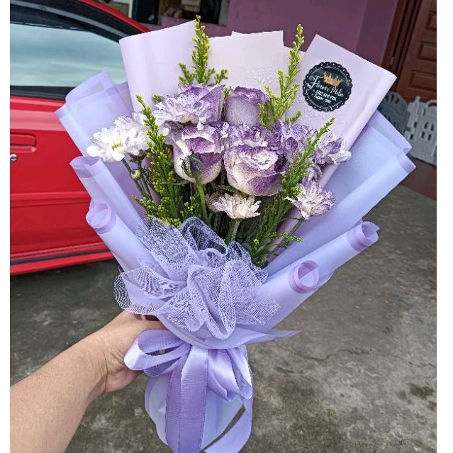 flower medan buket wisuda ulang tahun anniversary pernikahan mawar asli