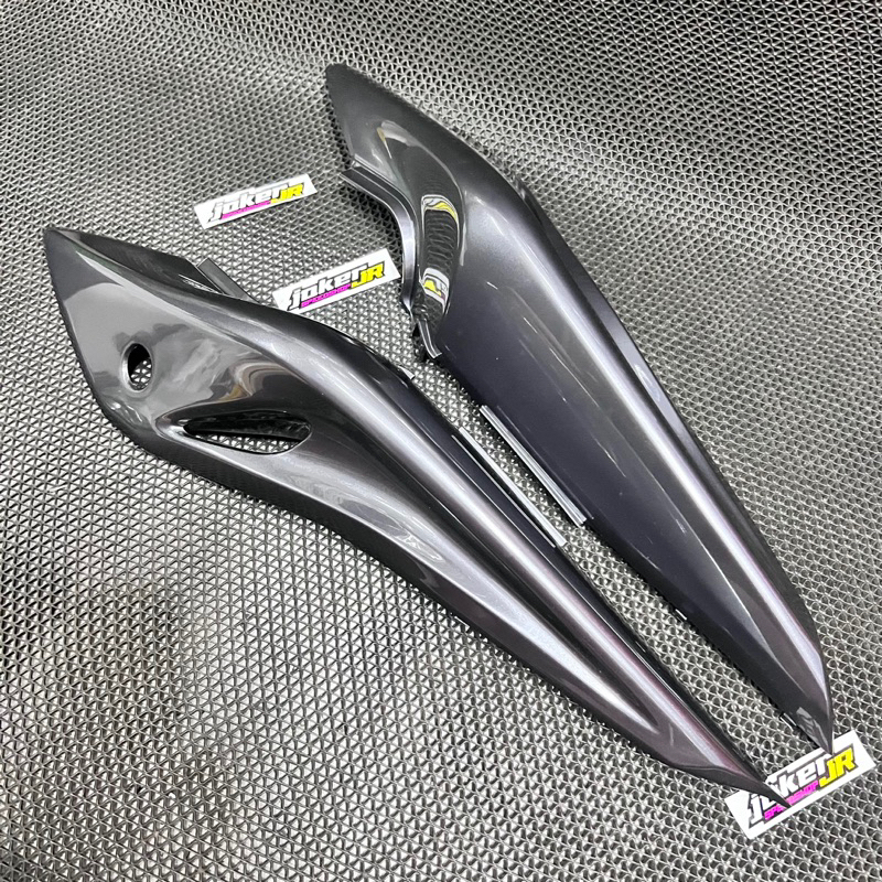 body belakang ninja rr new kanan kiri sepasang abu-abu glossy abu abu original kawasaki