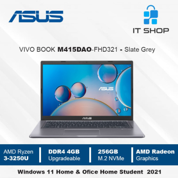Unik Asus Vivo Book M415DAO-FHD321 Ryzen 3 - Gray Murah