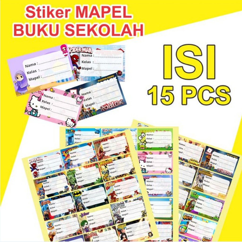 

Sticker Label Mapel Karakter Anak Sekolah Murah - Label Pelajaran Sekolah - Sticker buku Mata Pelajaran
