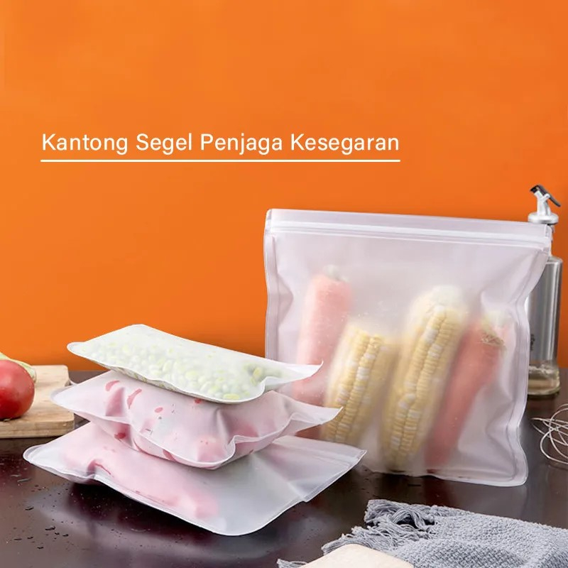 Plastik Kulkas Penyimpanan Reusable / Food Storage Plastik Ziplock