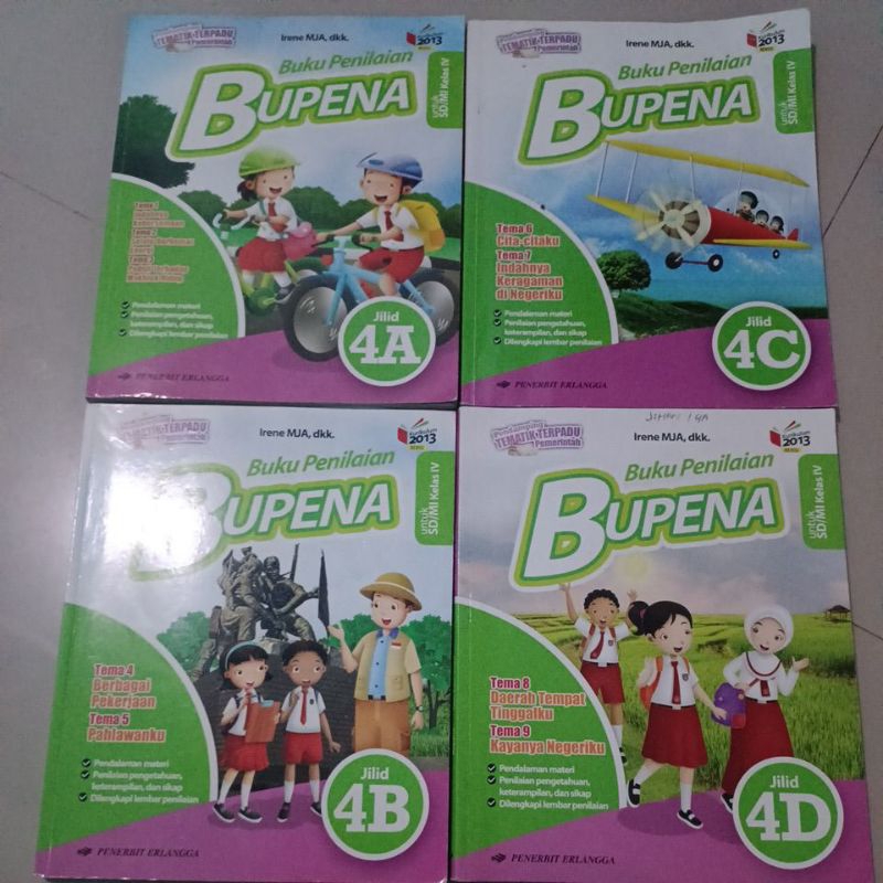 buku bupena kelas 4sd 4A, 4B, 4C, 4D bekas