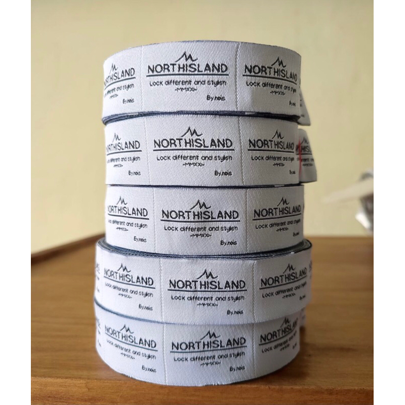 WOVEN UKURAN 1,5X4 / label woven ( 100 lusin/1,200pcs) label woven, lebel merek baju, label hijab pr