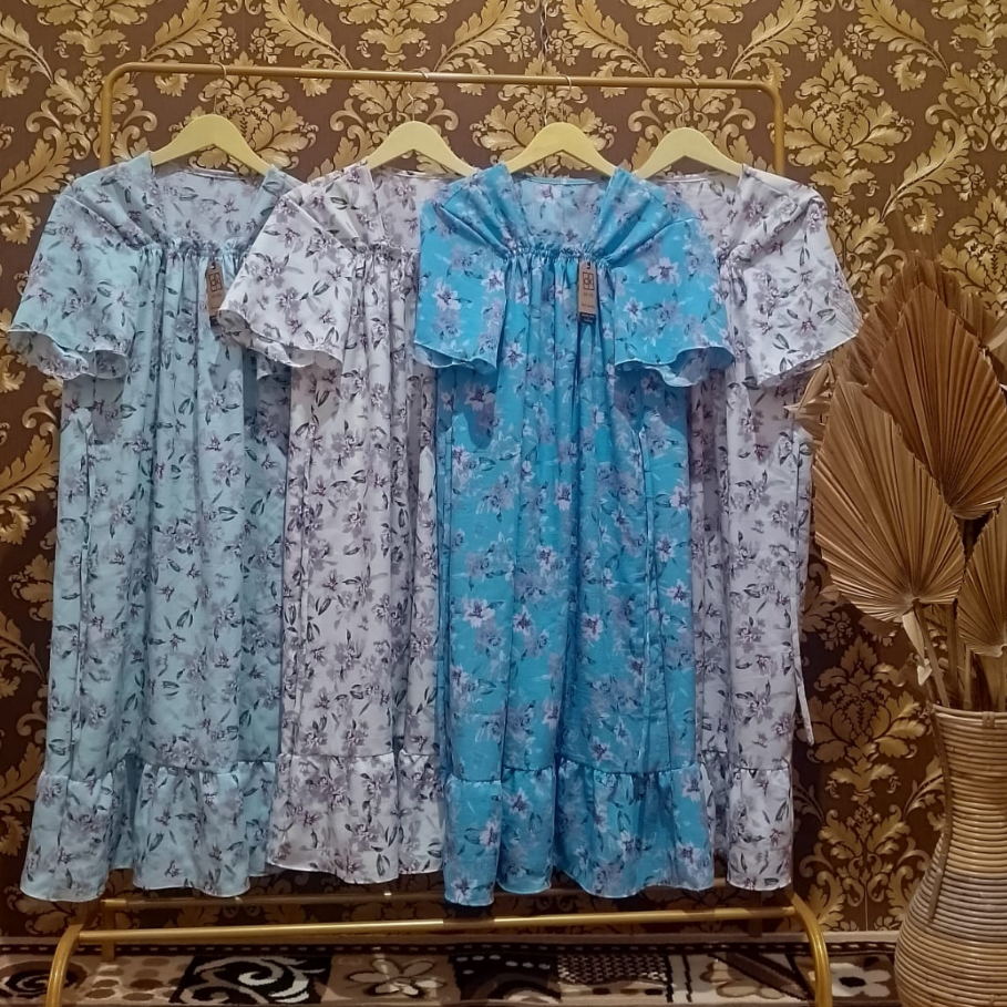 Daster Fuji Motif Cringkle Airflow Premium Dress Lura Motif Bunga Kecil