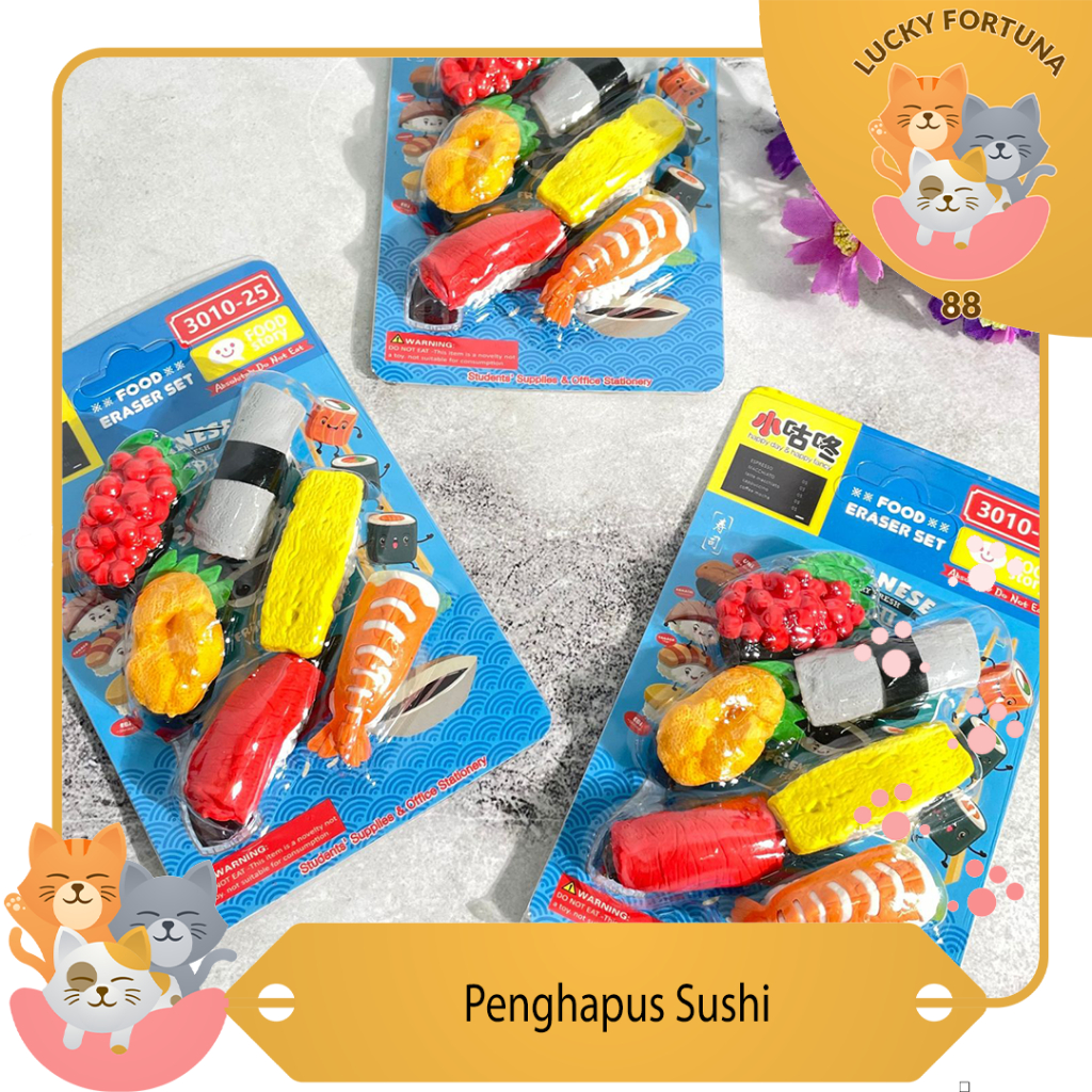 

Penghapus Sushi Cover 1 Set 3010-25 Penghapus sushi untuk anak-anak Penghapus bentuk sushi Penghapus model sushi Penghapus sushi lucu Penghapus sushi unik