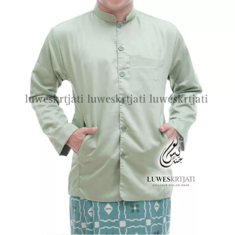 KOKO TEROMPAH SEMI JAZ KOKO PRIA MUSLIM KOKO KEKINIAN LUWES Sage green
