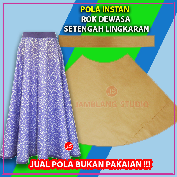 Pola Instan Rok Dewasa Setengah Lingkaran | Rotsa.Id