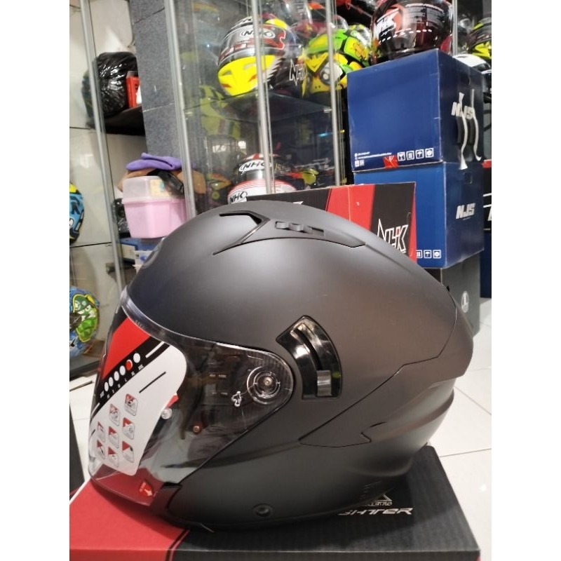 HELM KYT NFJ SOLID BLACK DOFF