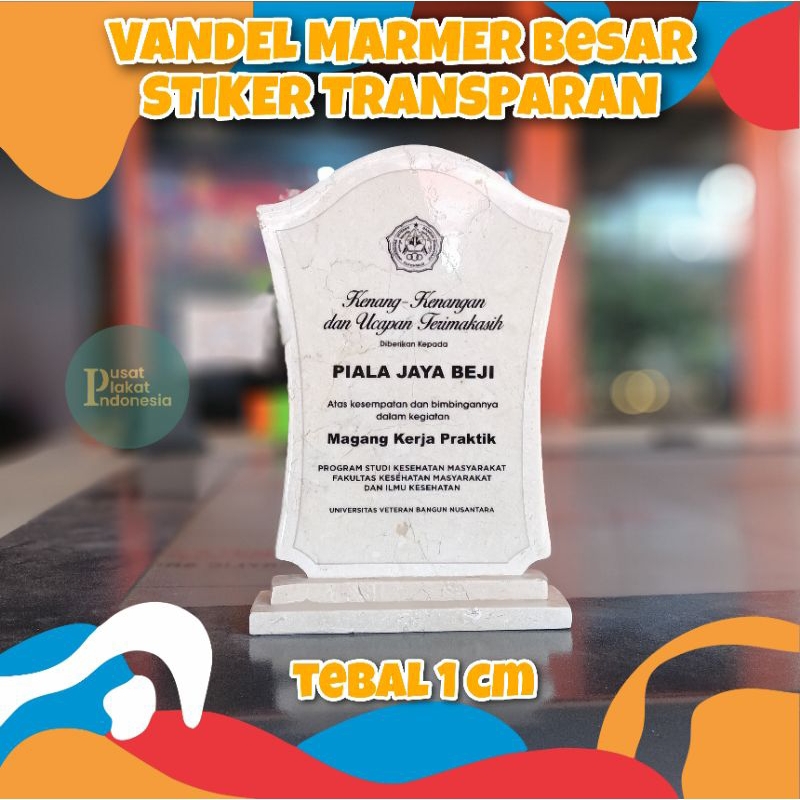 VANDEL MARMER BESAR STIKER TRANSPARAN MURAH TEBAL 1CM