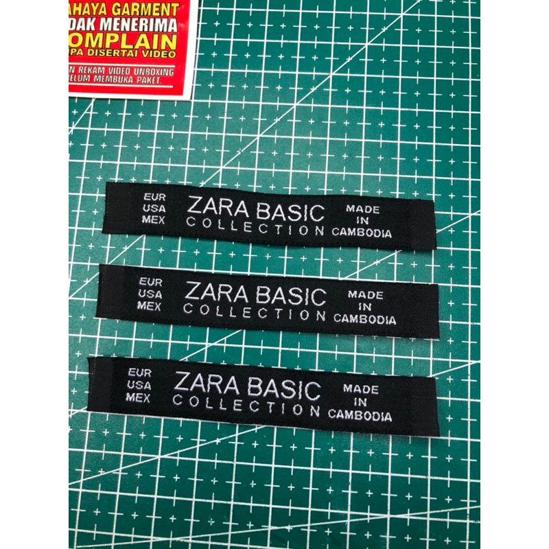 

ZARA TAG LABEL WOVEN RAJUT BORDIR COTTON SUPER PREMIUM CO 1X DI KIRIM 600PCS