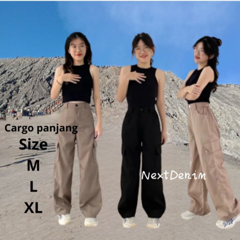 Celana Cargo Panjang Wanita-Celana Panjang Wanita Bahan Dril