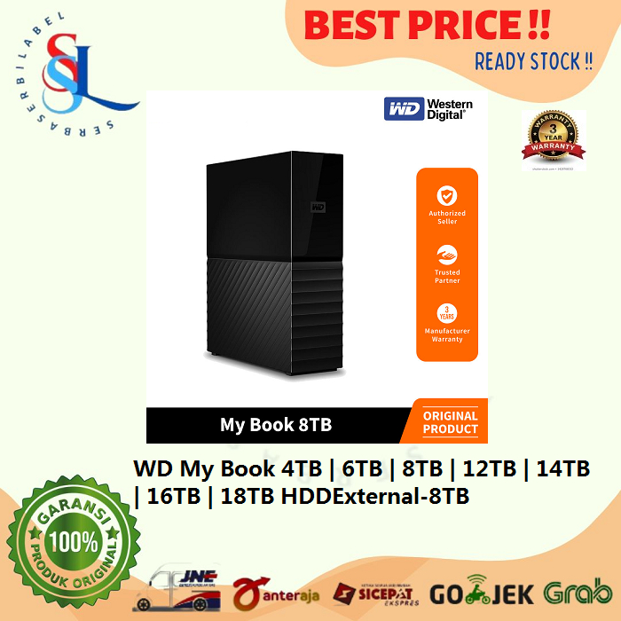 WD My Book 4TB | 6TB | 8TB | 12TB | 14TB | 16TB | 18TB HDD External-8TB