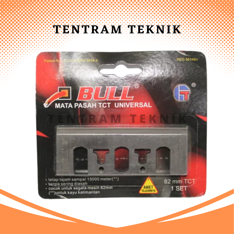Mata Pisau Planer BULL / Mata Pisau Pasah Serut Kayu BULL TCT UNIVERSAL 82 MM / BULL Planner Blade T