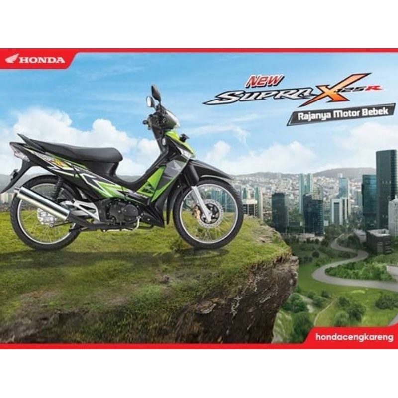 Striping Stiker Strip Polet SUPRA X125 TR 2008 2013 Original AHM R/L SEGEL HITAM/HIJAU