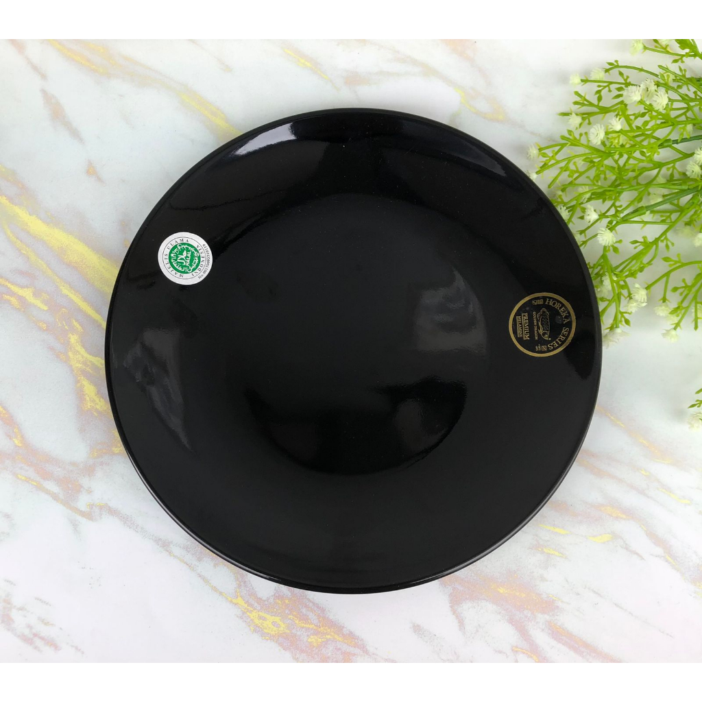 PIRING MAKAN BULAT CEPER P5809 piring MELAMIN HOREKA 9 inch Golden Dragon  = WARNA HITAM
