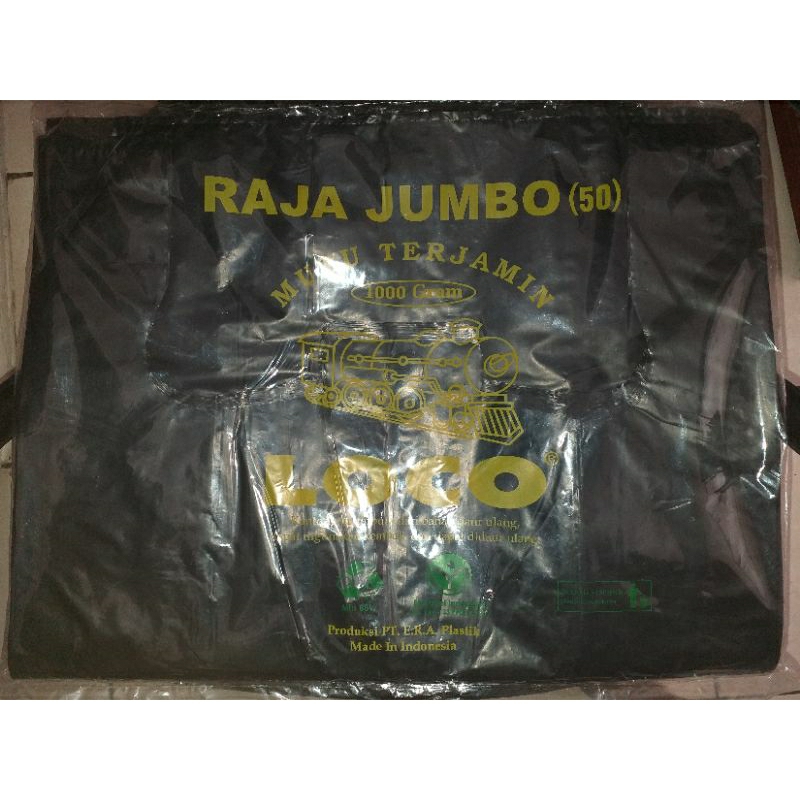 Plastik HDPE Loco hitam jumbo ukuran 50 / Kresek Loco jumbo berat 1 kg