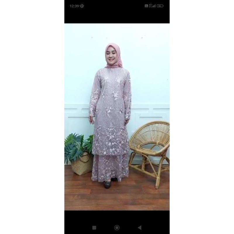 dress kondangan pesta pink rose gold promo murah