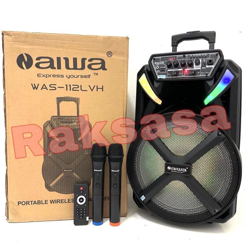 Speaker Portable Sound System Aiwa WAS-112LVH was 112lvh was112 lvh- 12 Inch