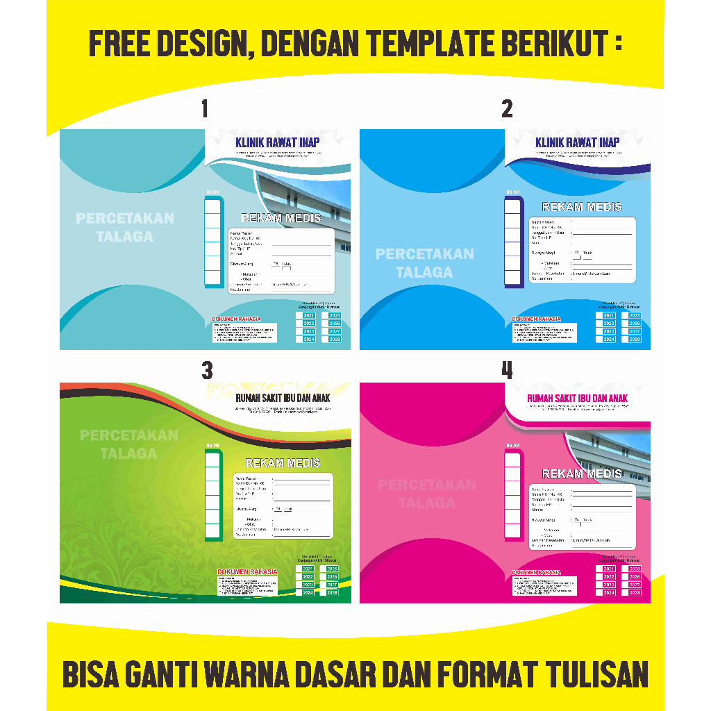 

Cetak Map Free Design Rekam Medis RM Medical Record F4 Free Design