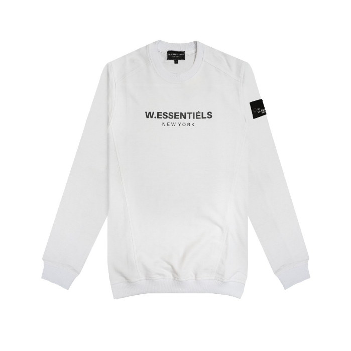 W Essentiels New York Ajaccio Crewneck Oversize Mid White - 100% ORIGINAL RESMI