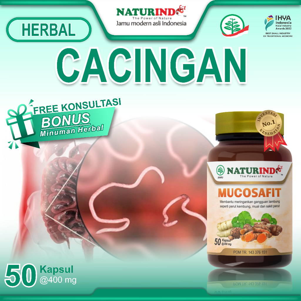 Obat Cacingan Dewasa Anak Badan Kurus Penggemuk Badan Gangguan Pencernaan Herbal Alami Halal BPOM Te