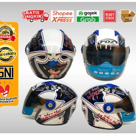 Helm Hal Face FOZ MOTIF RANDOM Size L, SNI