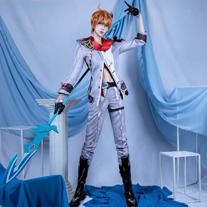 【Lolicos】Ready Genshin Impact Childe Tartaglia Cosplay Costume Game Anime Kostum Wig