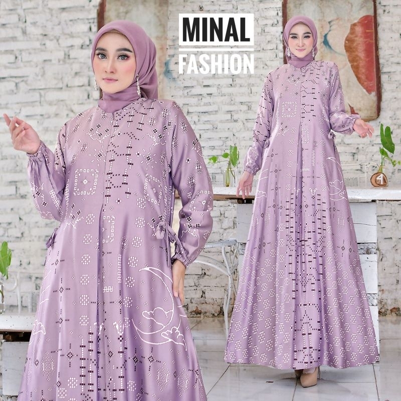 (Jumbo Ori Ready) Gamis Silk Lux premium mutif Dress Zianca / Model Gamis Terbaru 2023 / Gamis silk motif/Seply satin silk premium/ Ootd Gamis