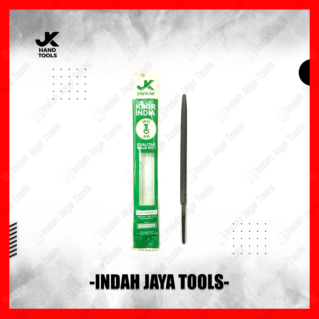 JAYKAY JKFI Kikir Gergaji Kayu Segitiga 4" Slim Taper Kikir JK India