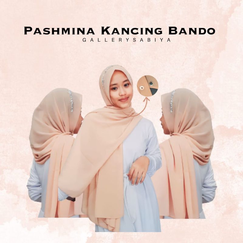 TERMURAH - PASHMINA BANDO KANCING ORI GK | PASHMINA CERUTY  BANDO KANCING ORI GK