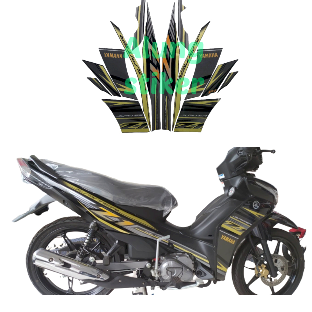 STIKER STRIPING MOTOR JUPITER Z1 2016 HITAM-GOLD STANDAR