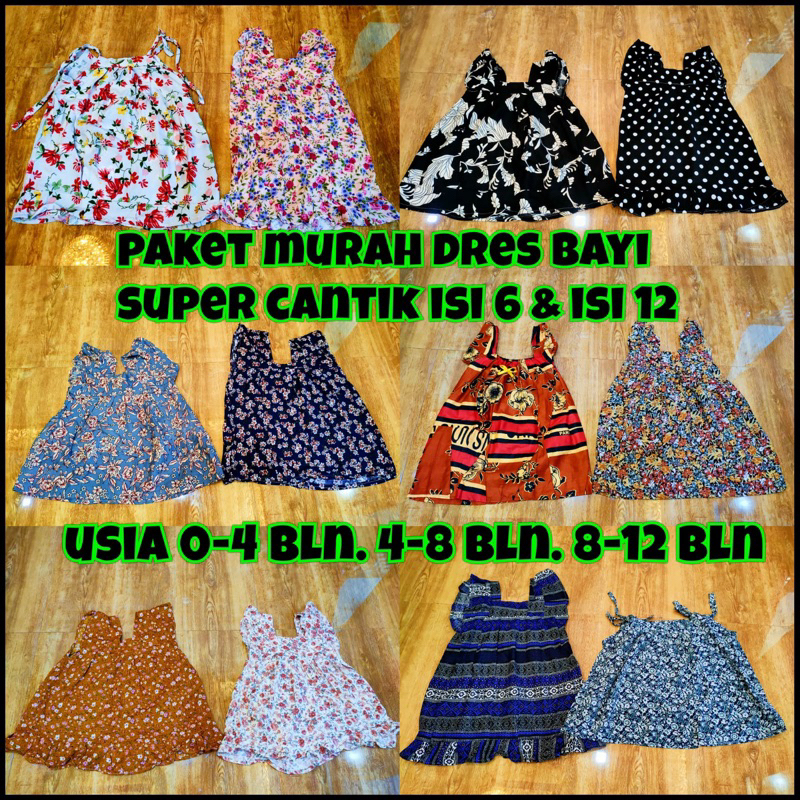 Grosir ( 6 Pcs - 12 Pcs ) Paket Hemat Daster Anak Motif Bunga Paket Usaha Dress Anak Non Obras